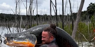Israel Cyborg captura pirarucu de mais de 100 quilos